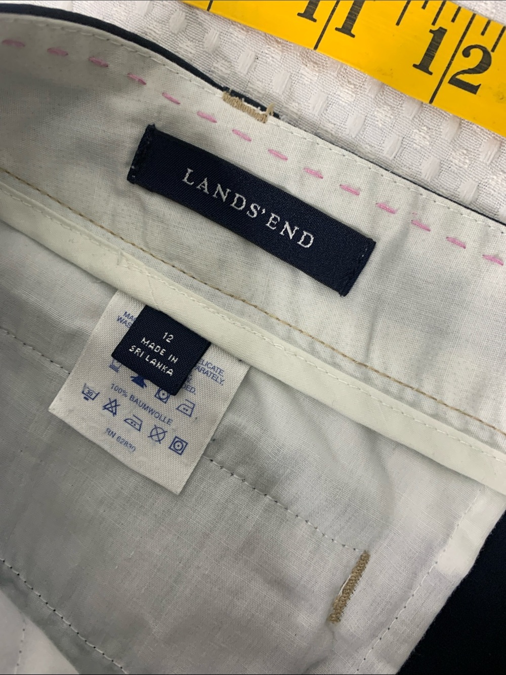 Lands' End Cotton Navy Blue Cargo Capris size 12 - Picture 7 of 13